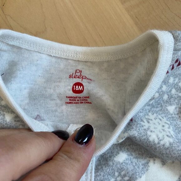 PL Sleep by Petit Lem Footed Pajama unisex Sleeper BNWOT holiday winter - Picture 2 of 5